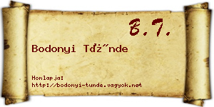 Bodonyi Tünde névjegykártya